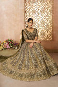 Bridal Mehendi Lehenga Featuring Beautiful Thread Work Detailing KSR