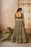 Bridal Mehendi Lehenga Featuring Beautiful Thread Work Detailing KSR