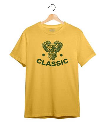 "Classic " Printed T-Shirt – Premium Round Neck - Minion Yellow - 100% Cotton Offbeat