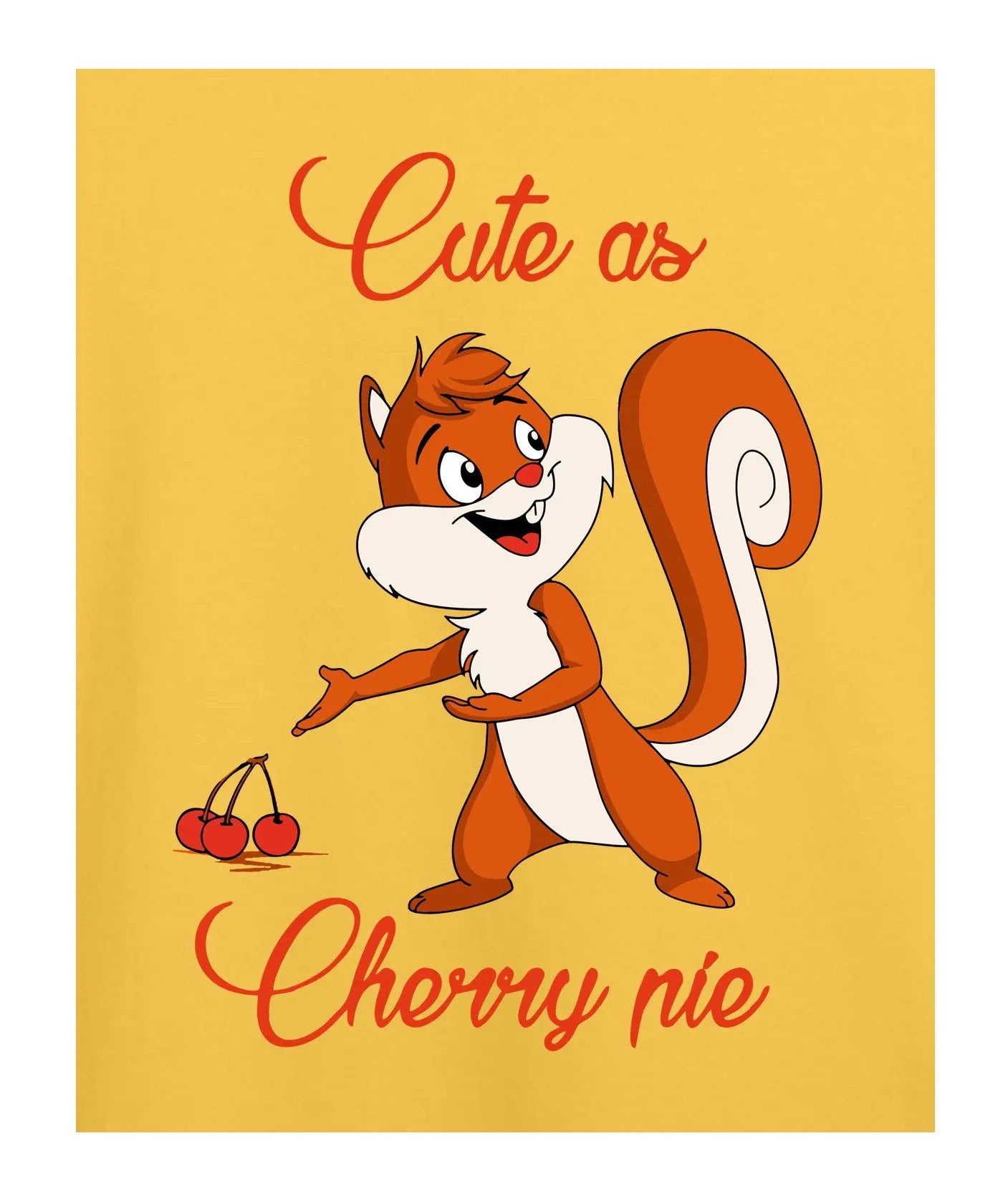 "Cute as Cherry Pie" - Kids Unisex T-Shirt – Premium Round Neck - Minion Yellow - 100% Cotton Offbeat