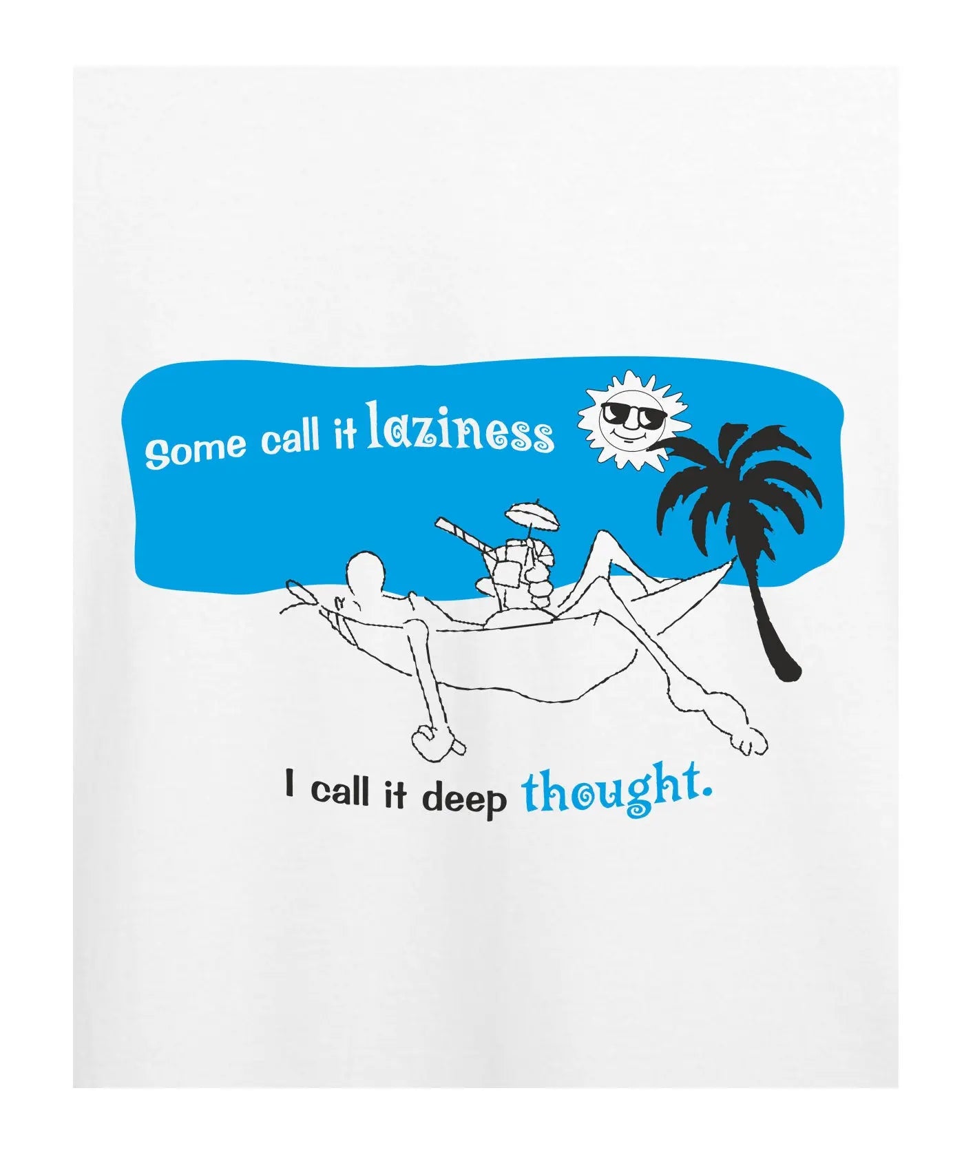 "Deep Thought" Printed T-Shirt – Premium Round Neck - White - 100% Cotton Offbeat
