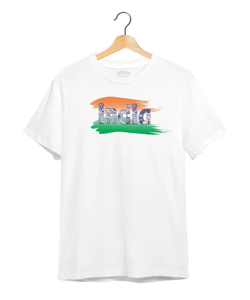 "Designs of India" Printed T-Shirt – Premium Round Neck - White - 100% Cotton Offbeat