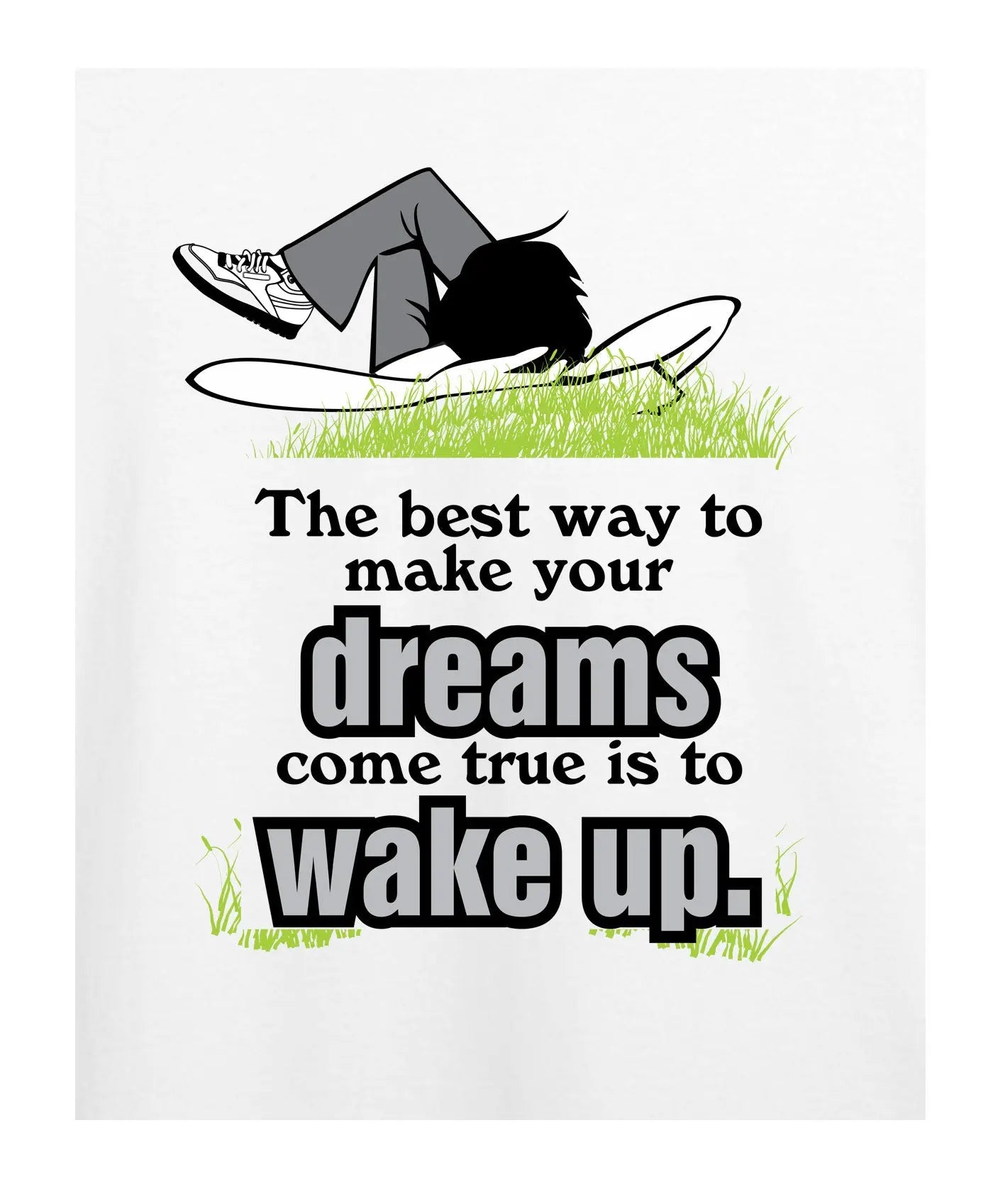 "Dreams Come True" Printed T-Shirt – Premium Round Neck - White - 100% Cotton Offbeat