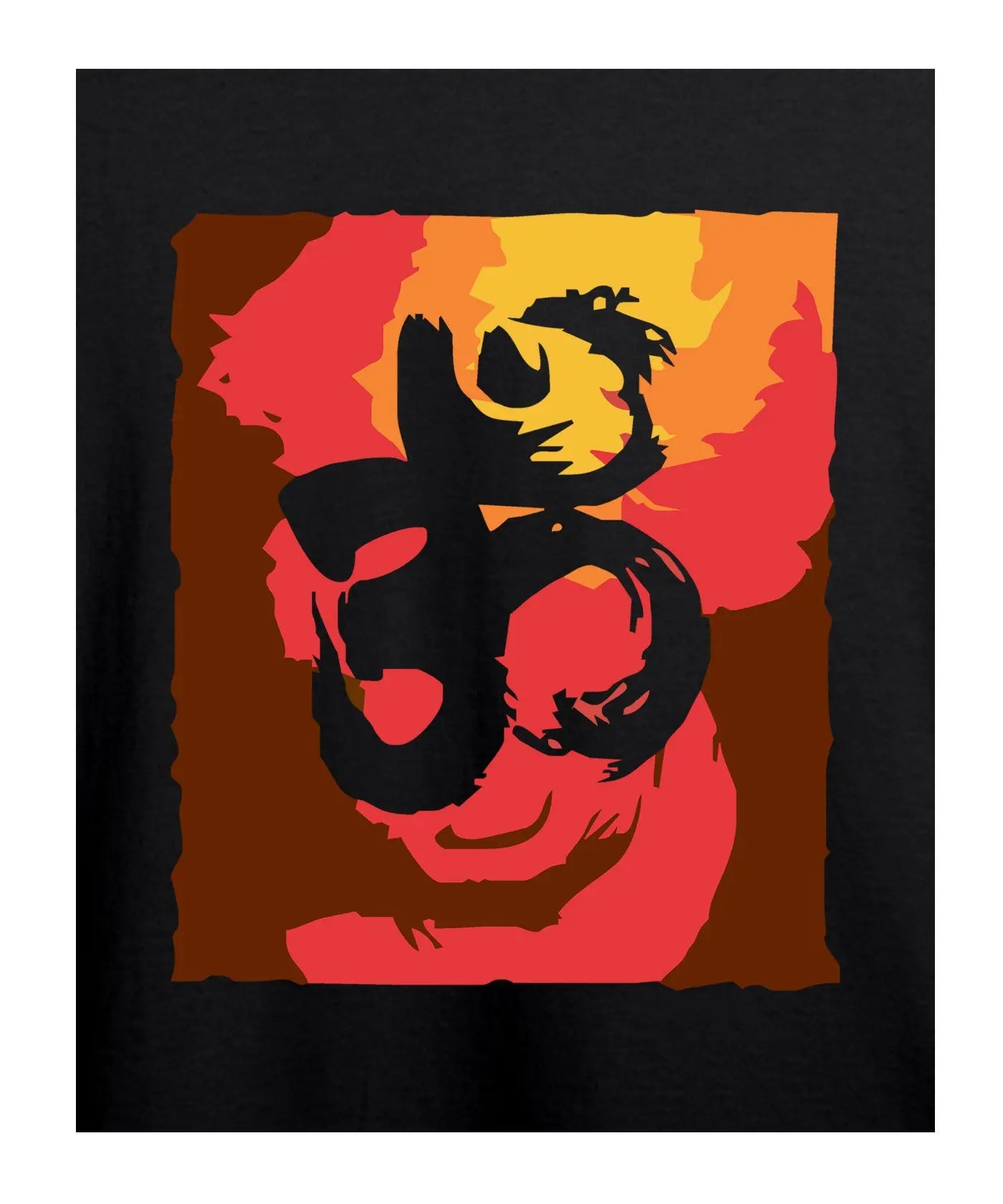 "Dynamic Om" Printed T-Shirt – Premium Round Neck - Black - 100% Cotton Offbeat