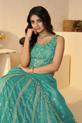 Elegant Sky Blue Silk Wedding Lehenga with Intricate Paisley Embroidery KSR
