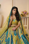 Elegant Yellow Banarasi Silk Lehenga Choli with Peacock Embroidery & Sequins KSR