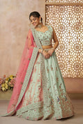 Exquisite Green Zari Woven Silk Lehenga Choli with Dupatta – Ideal for Weddings KSR