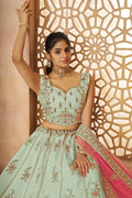 Exquisite Green Zari Woven Silk Lehenga Choli with Dupatta – Ideal for Weddings KSR
