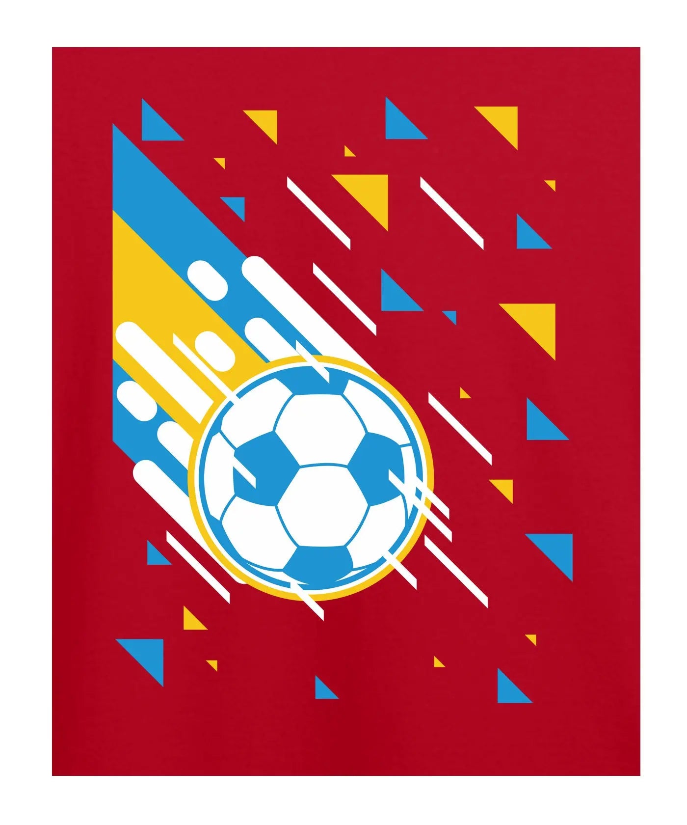 " Football " - Juniors Unisex T-Shirt – Premium Round Neck - Red - 100% Cotton Offbeat