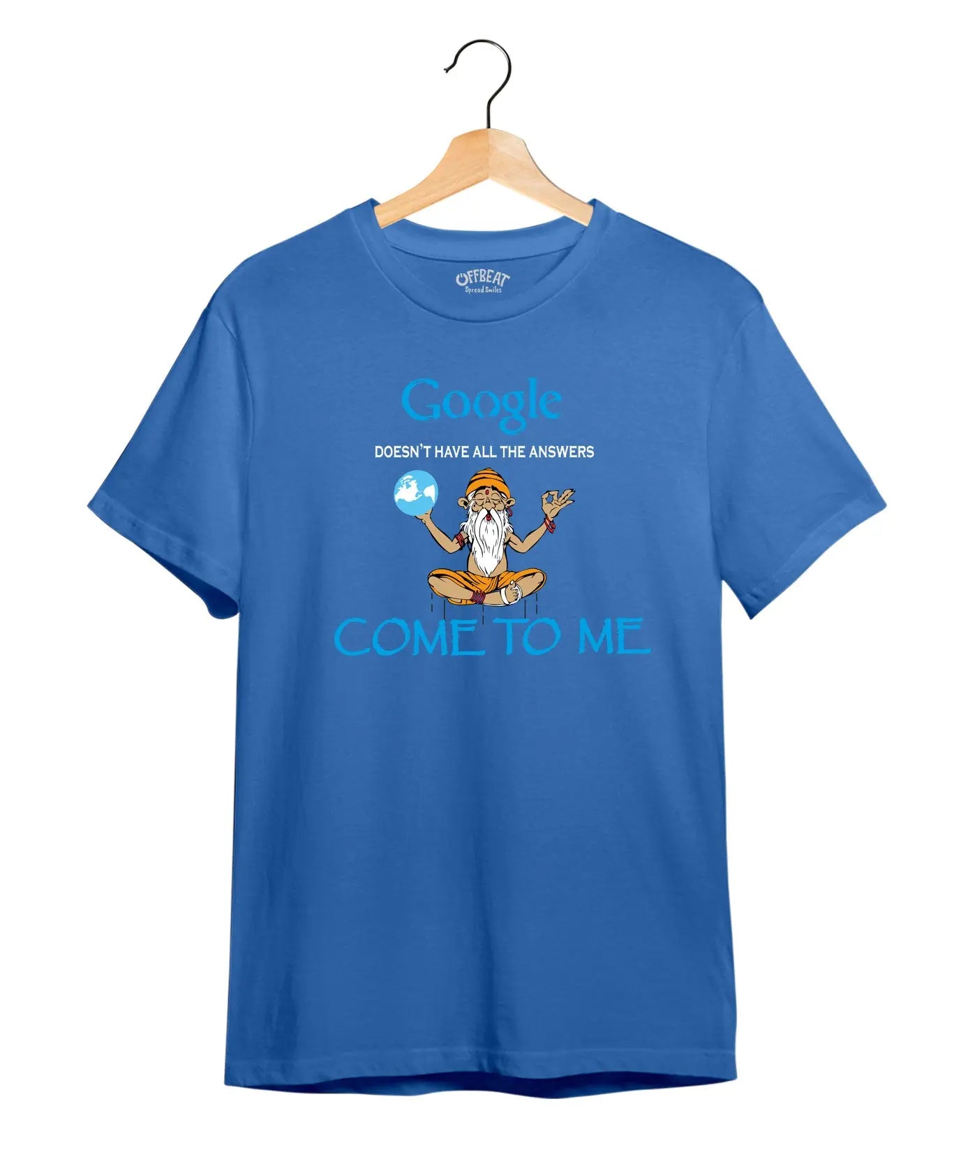 Google Answers - Women’s T-Shirt – Premium Round Neck - Navy Blue, Black & Electric Blue - 100% Cotton Offbeat