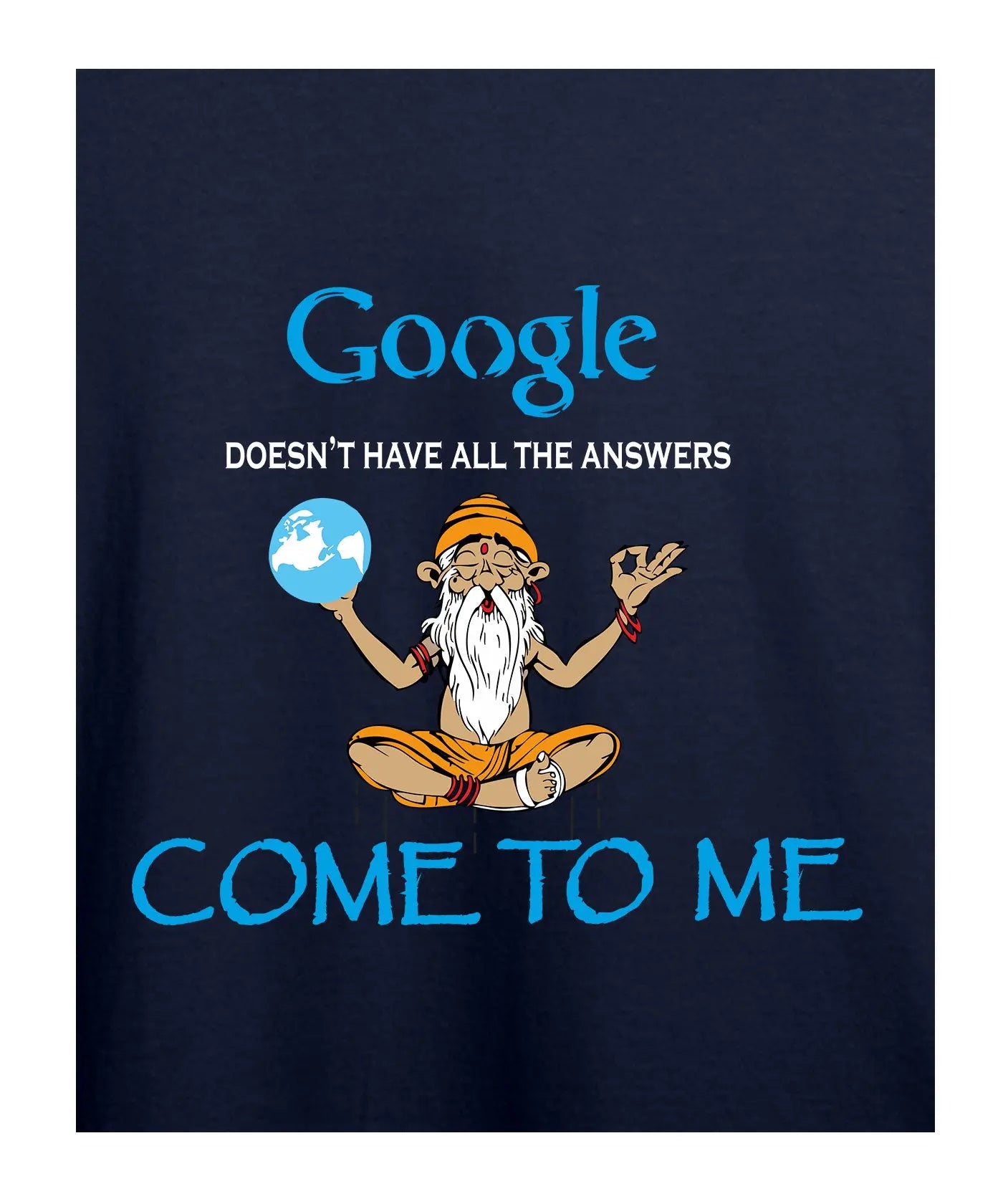 Google Answers - Women’s T-Shirt – Premium Round Neck - Navy Blue, Black & Electric Blue - 100% Cotton Offbeat