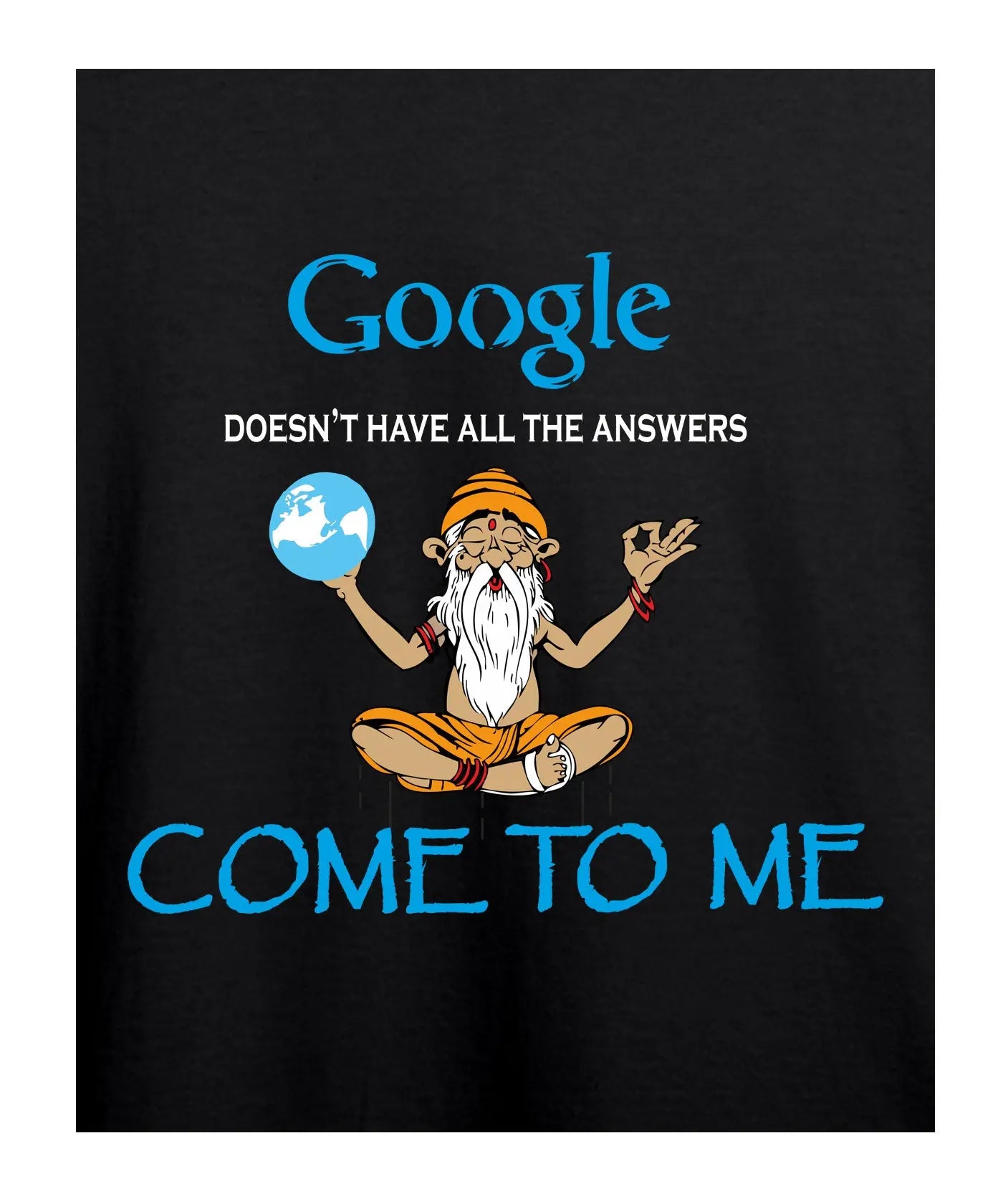 Google Answers - Women’s T-Shirt – Premium Round Neck - Navy Blue, Black & Electric Blue - 100% Cotton Offbeat