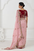 Graceful Pink Zari and Sequins on Rich Fendi Silk Saree KSR
