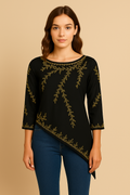 Fuchsia Embellished Georgette Tunic – Asymmetric Partywear by Indigo Ethnics INDIGO ETHNICS