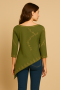 Fuchsia Embellished Georgette Tunic – Asymmetric Partywear by Indigo Ethnics INDIGO ETHNICS