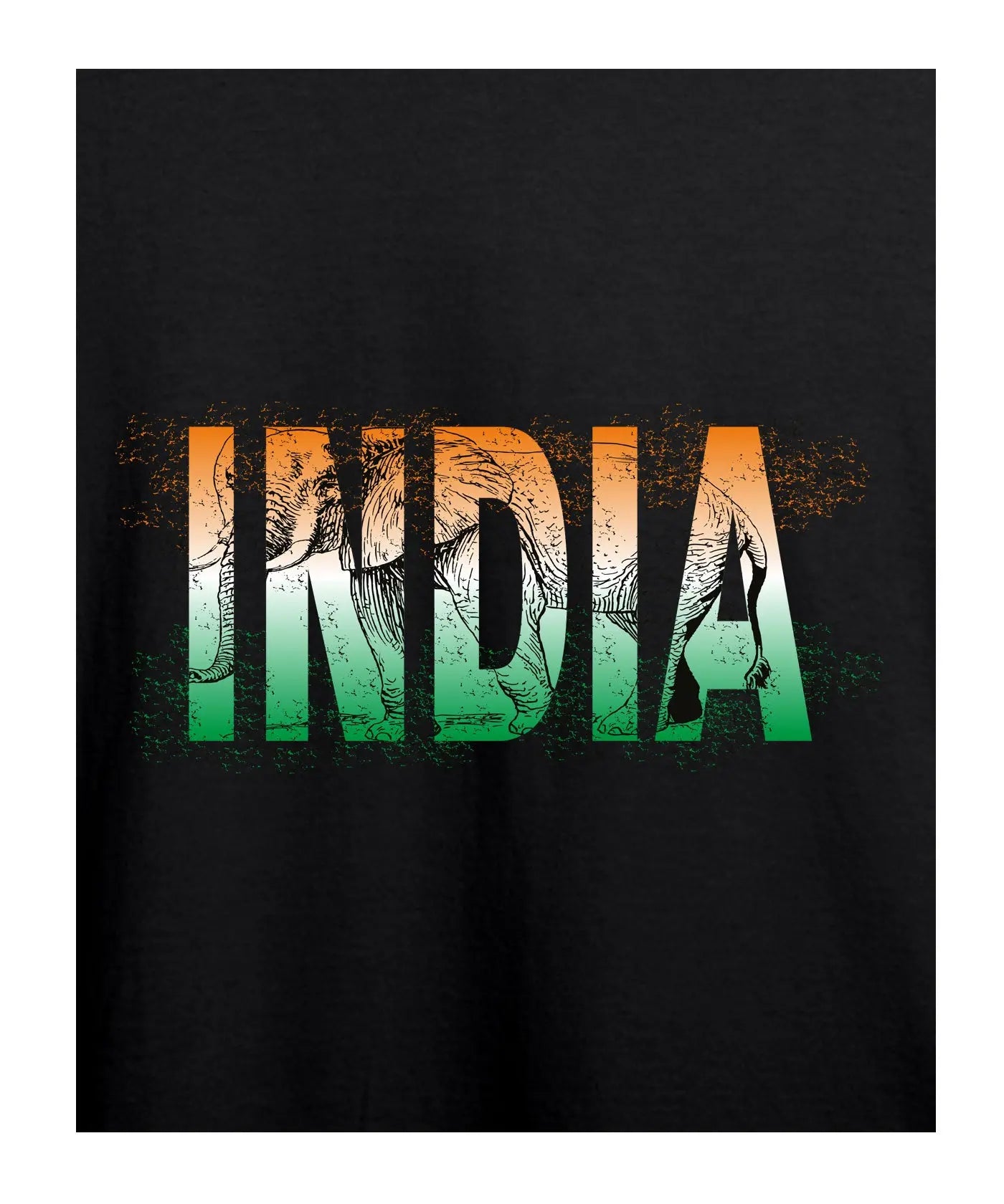"India Tri color" Printed T-Shirt – Premium Round Neck - Black - 100% Cotton Offbeat