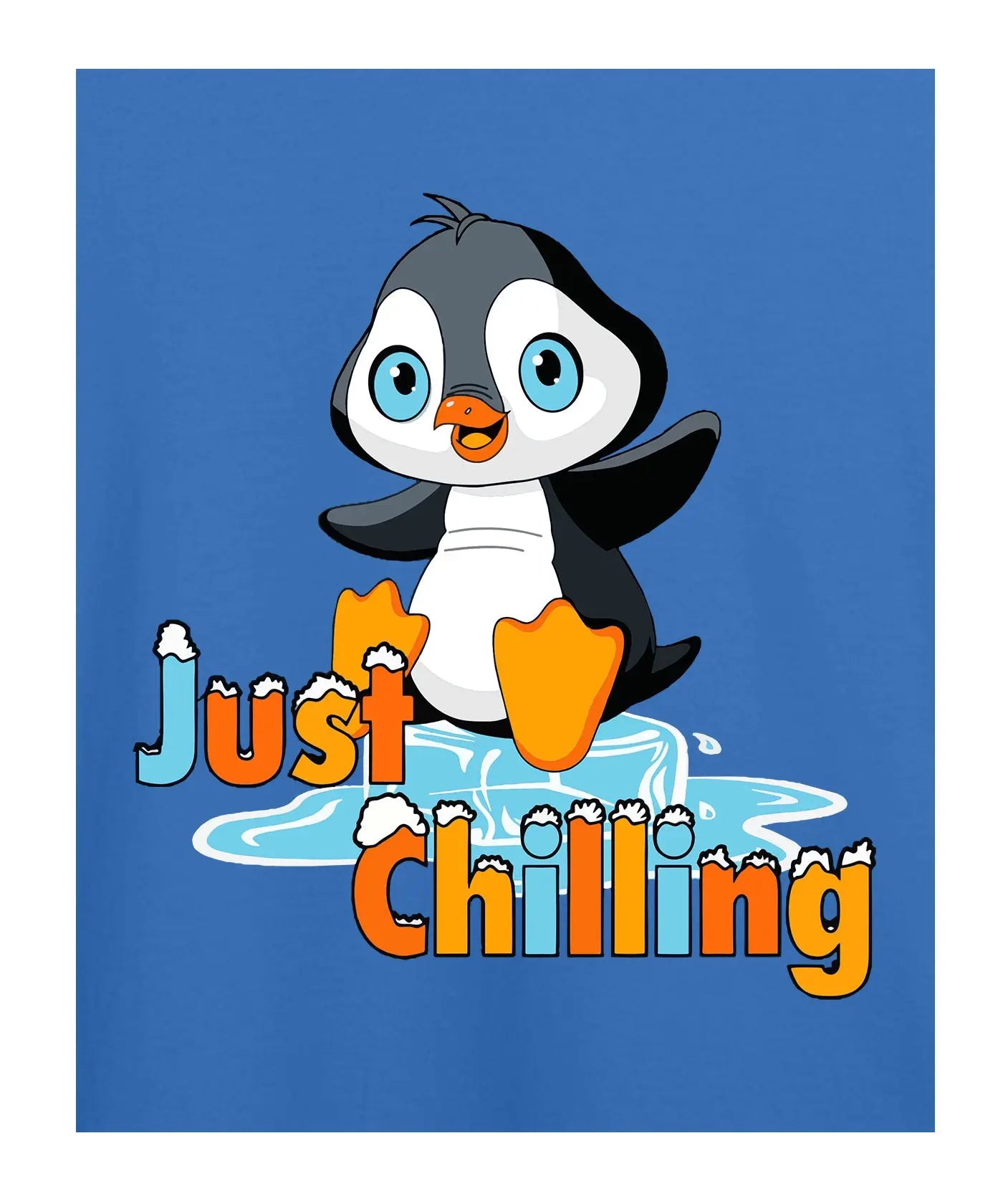 "Just Chilling" - Kids Unisex T-Shirt – Premium Round Neck - Electric Blue - 100% Cotton Offbeat