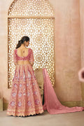 Pink Banarasi Aari Work Lehenga with Dupatta KSR
