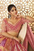 Pink Banarasi Aari Work Lehenga with Dupatta KSR