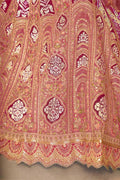 Pink Banarasi Aari Work Lehenga with Dupatta KSR