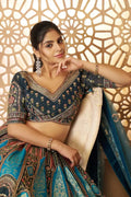 Blue Banarasi Aari Work Lehenga with Dupatta KSR