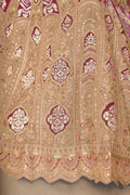 Chiku Champagne Banarasi Aari Work Lehenga with Dupatta KSR
