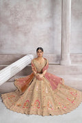 Chiku Banarasi Aari and Sequins Work Lehenga with Dupatta for Brides KSR