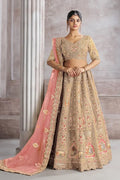 Chiku Banarasi Aari and Sequins Work Lehenga with Dupatta for Brides KSR