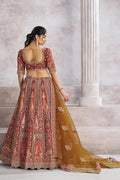 Coffee Banarasi Aari and Sequins Work Lehenga with Dupatta for Brides KSR