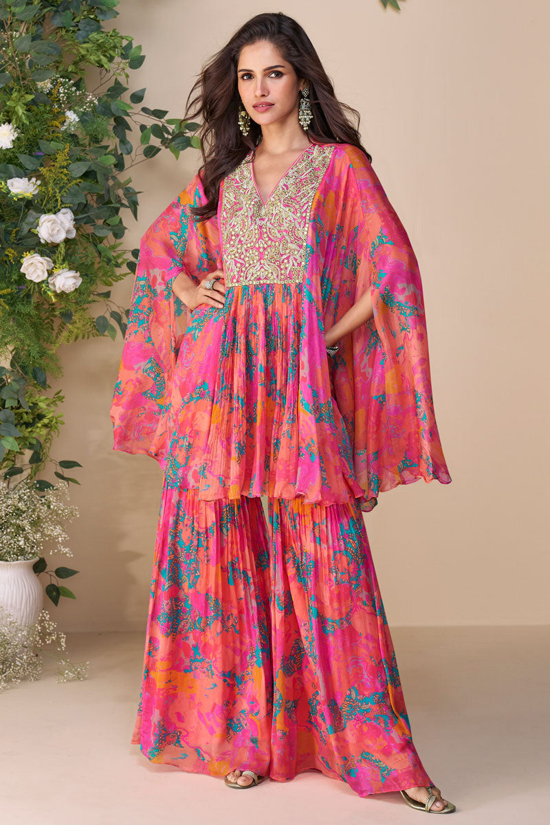 Designer Kaftan Style Co-ord Set – Chocolate Multicolor Elegance LF