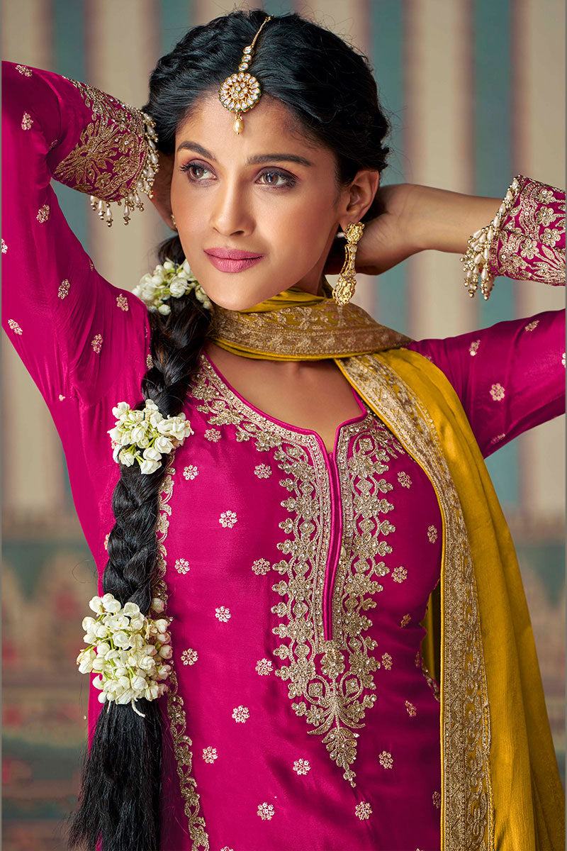 Rani Pink Salwar set who love vibrant ethnic fashion LF