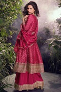 Vibrant Rani Pink Designer Salwar set with Sequins & Embroidered Work LF