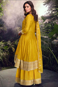 Yellow Designer Salwar set with Sequins & Embroidered Work LF