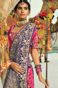 Traditional Purple, Rani & Orange Patola Saree with Rich Zari Detailing LF