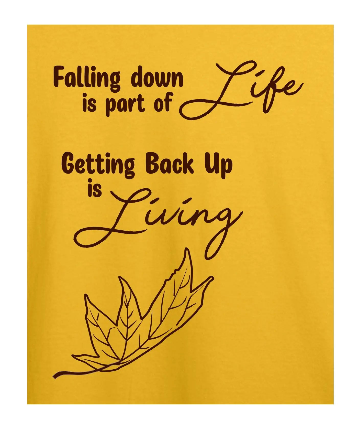 Life And Living - Graphic T-Shirt – 100% Cotton - Sunflower Yellow & White Variants Offbeat