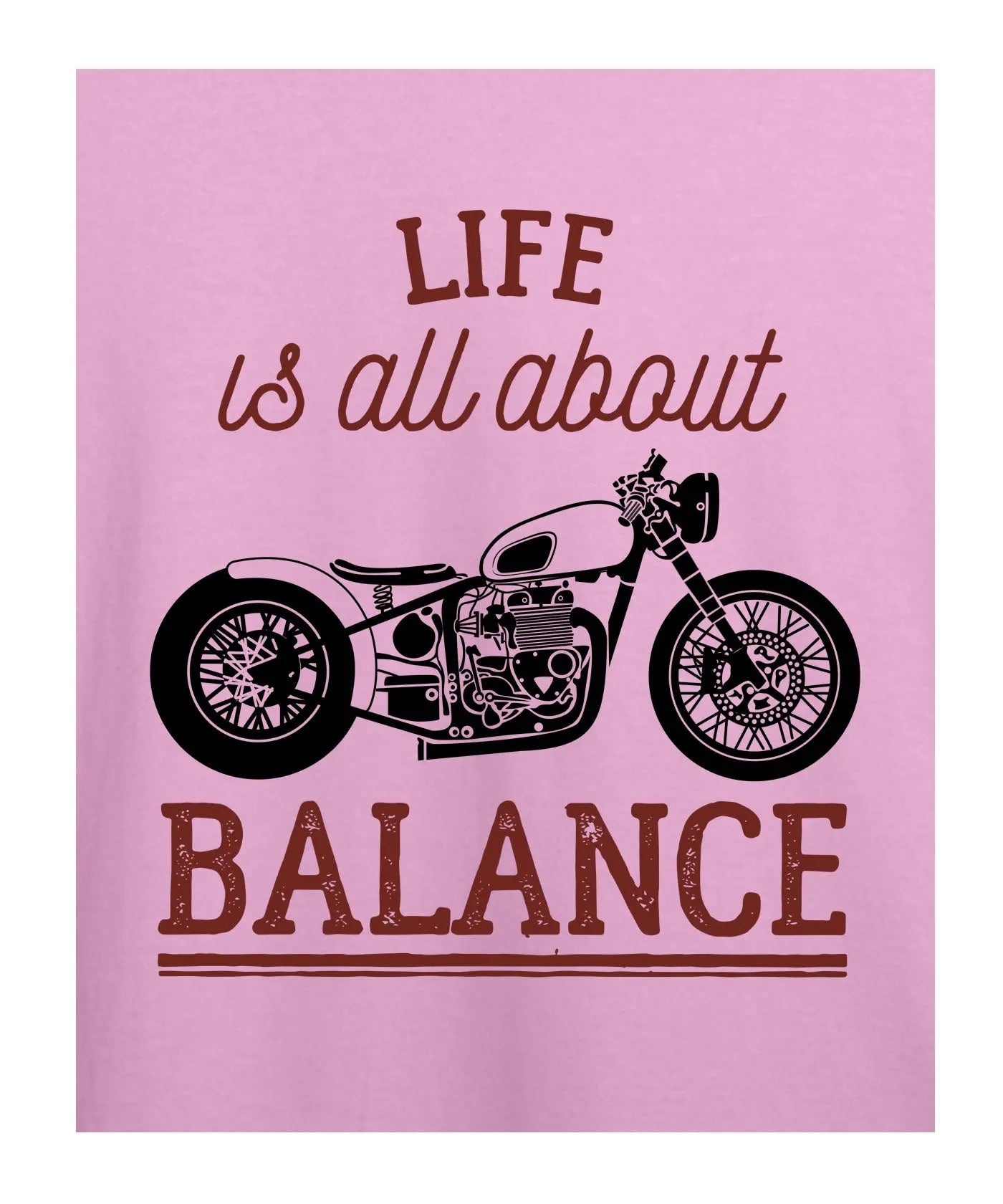 "Life is About Balance" Printed T-Shirt – Premium Round Neck - Orchid Purple - 100% Cotton Offbeat