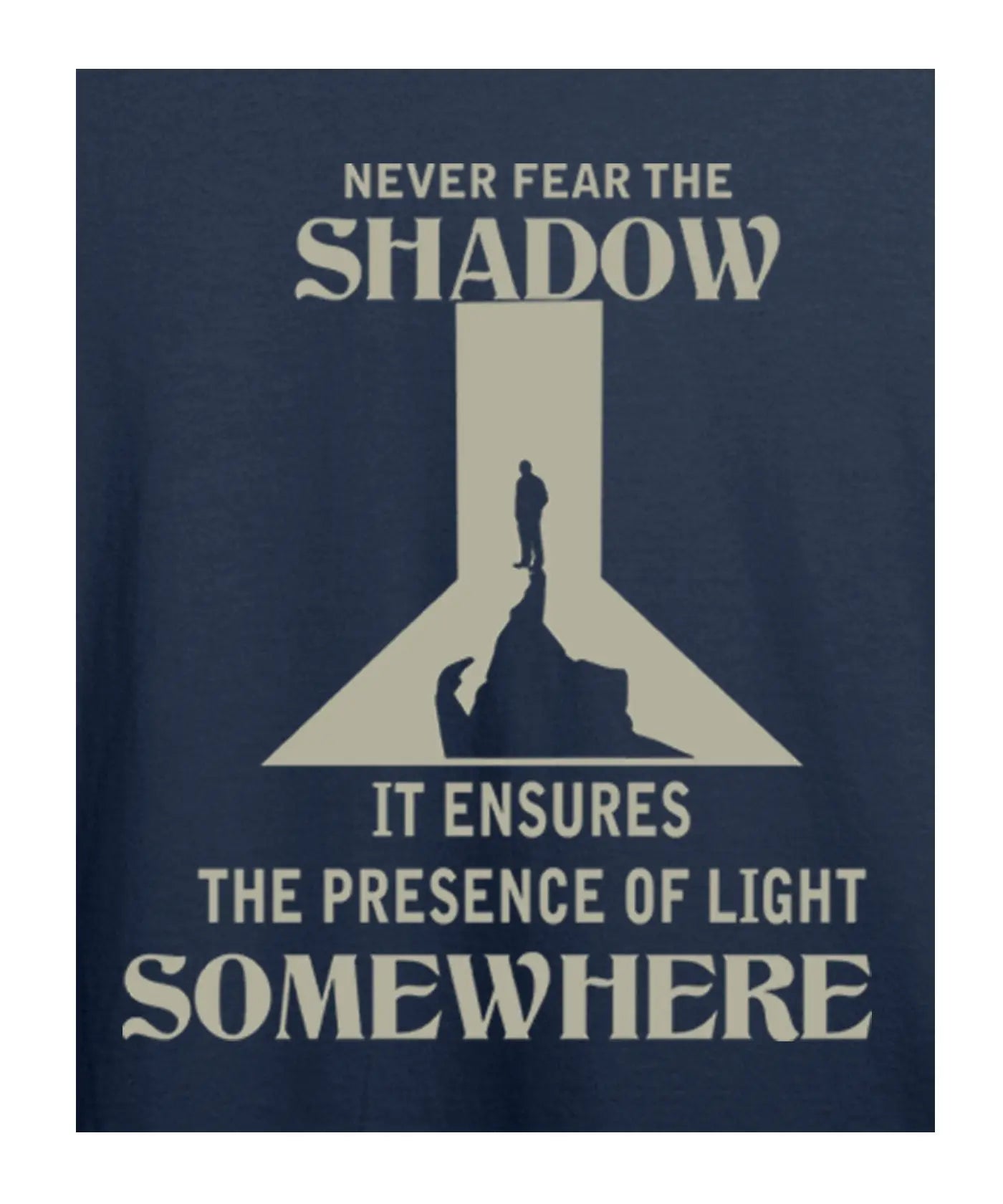 "Light Somewhere" Printed T-Shirt – Premium Round Neck - Navy Blue and White - 100% Cotton Offbeat