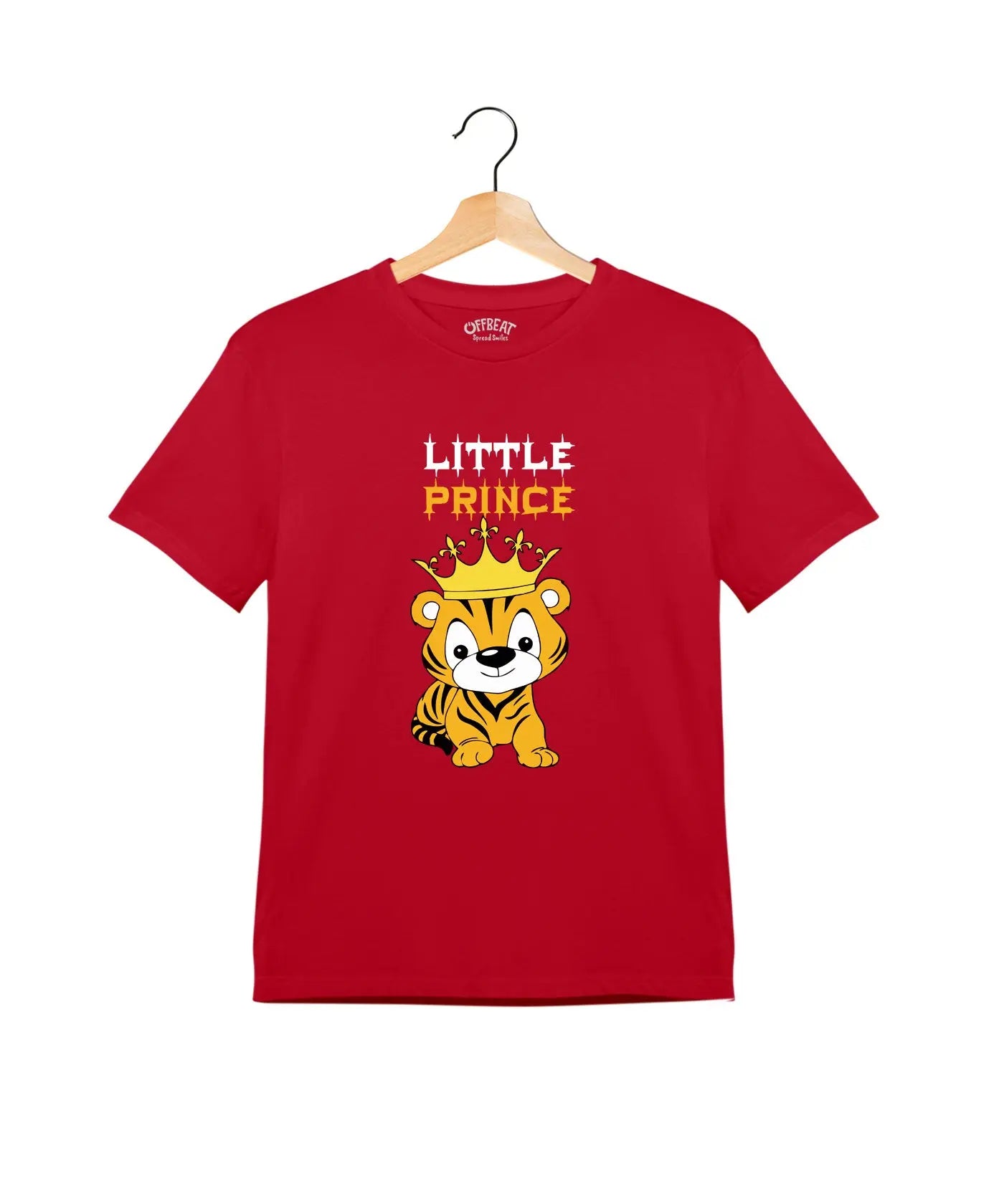 "Little Prince" - Kids Unisex T-Shirt – Premium Round Neck - Red - 100% Cotton Offbeat