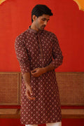 Maroon Viscose rayon Embroidered Designer Kurta Pajama Set - Traditional Wear VA