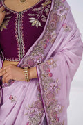 Mauve Color Saree in Zari & Sequin Work on Luxurious Fendi Fabric KSR