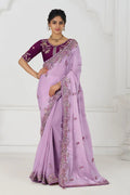 Mauve Color Saree in Zari & Sequin Work on Luxurious Fendi Fabric KSR