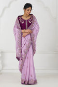 Mauve Color Saree in Zari & Sequin Work on Luxurious Fendi Fabric KSR