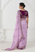 Mauve Color Saree in Zari & Sequin Work on Luxurious Fendi Fabric KSR