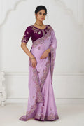 Mauve Color Saree in Zari & Sequin Work on Luxurious Fendi Fabric KSR