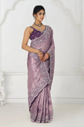 Mauve Silk Saree with Sequin Embroidery for Brides KSR