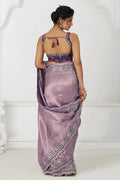 Mauve Silk Saree with Sequin Embroidery for Brides KSR