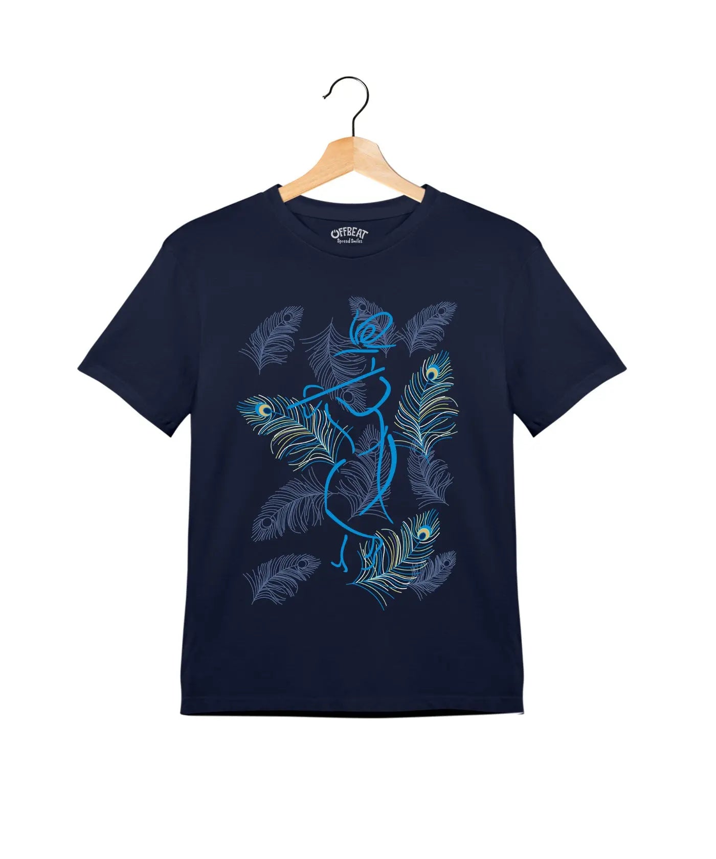 "Mayur Krishna" - Kids Unisex T-Shirt – Premium Round Neck - Navy Blue - 100% Cotton Offbeat