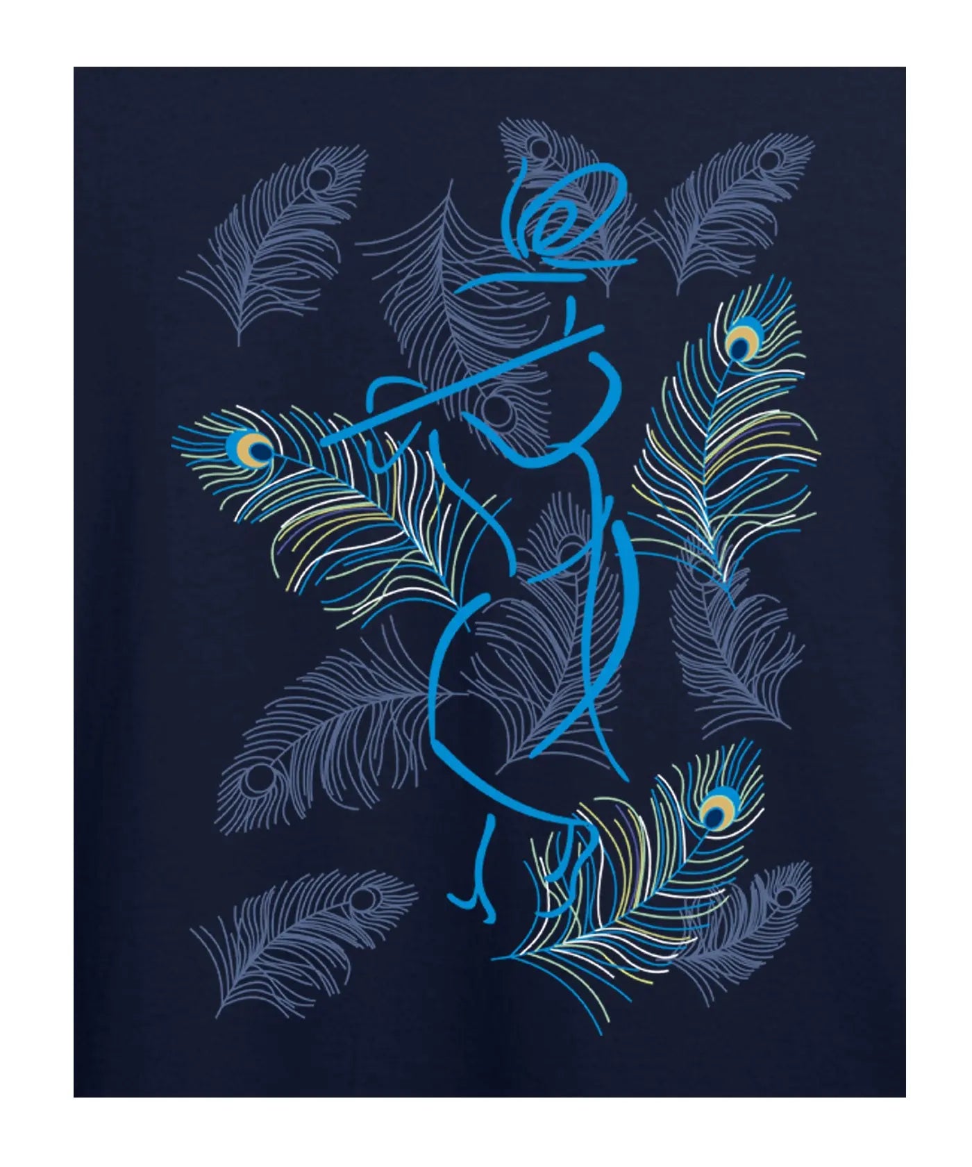 "Mayur Krishna" - Kids Unisex T-Shirt – Premium Round Neck - Navy Blue - 100% Cotton Offbeat