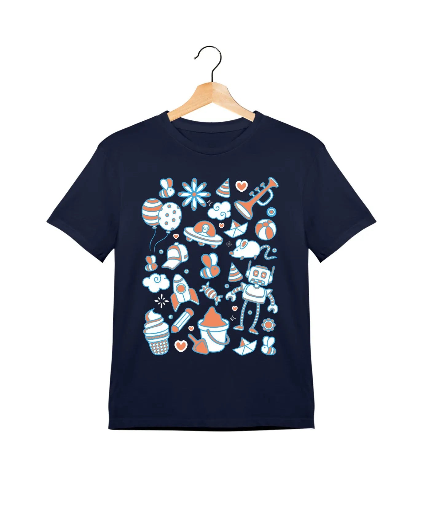 "Me And Me" - Kids Unisex T-Shirt – Premium Round Neck - Navy Blue - 100% Cotton Offbeat