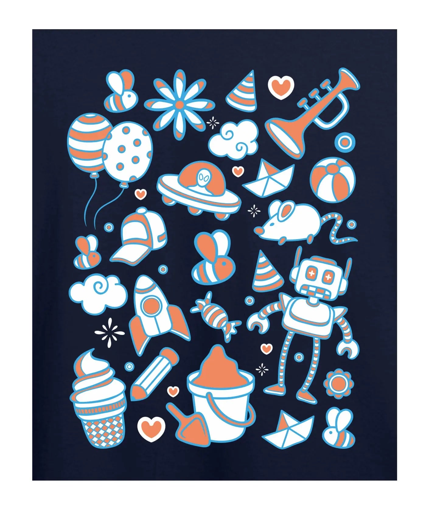 "Me And Me" - Kids Unisex T-Shirt – Premium Round Neck - Navy Blue - 100% Cotton Offbeat